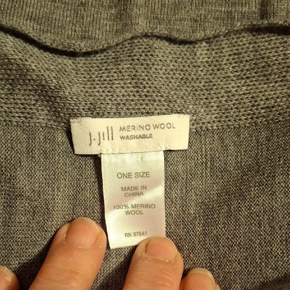 J. Jill Gray Knit Scarf Cozy Wrap Accessory - Picture 2 of 3